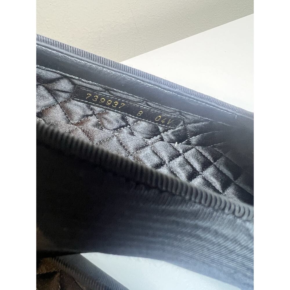 Authentic Men's Gucci Black Silk Grossgrain Bow Pointed Loafers 739937 New $890 - Picture 9 of 12